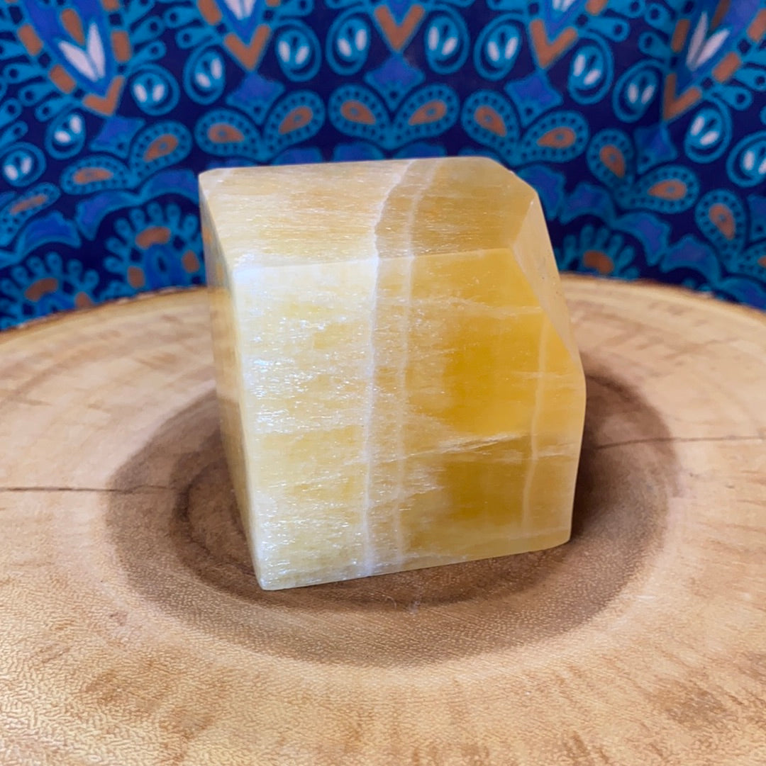 Yellow Calcite Polished Cubes