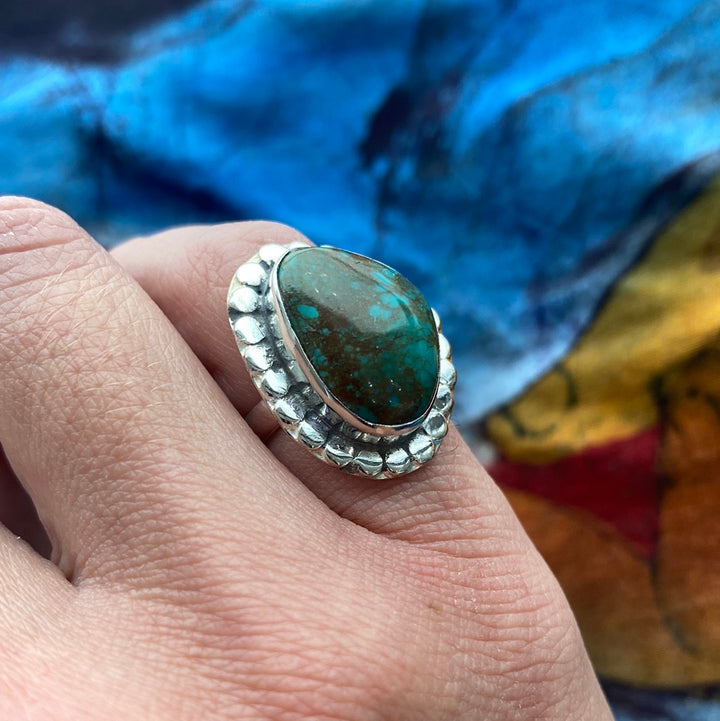 Chrysocolla Sterling Silver Ring Size 6