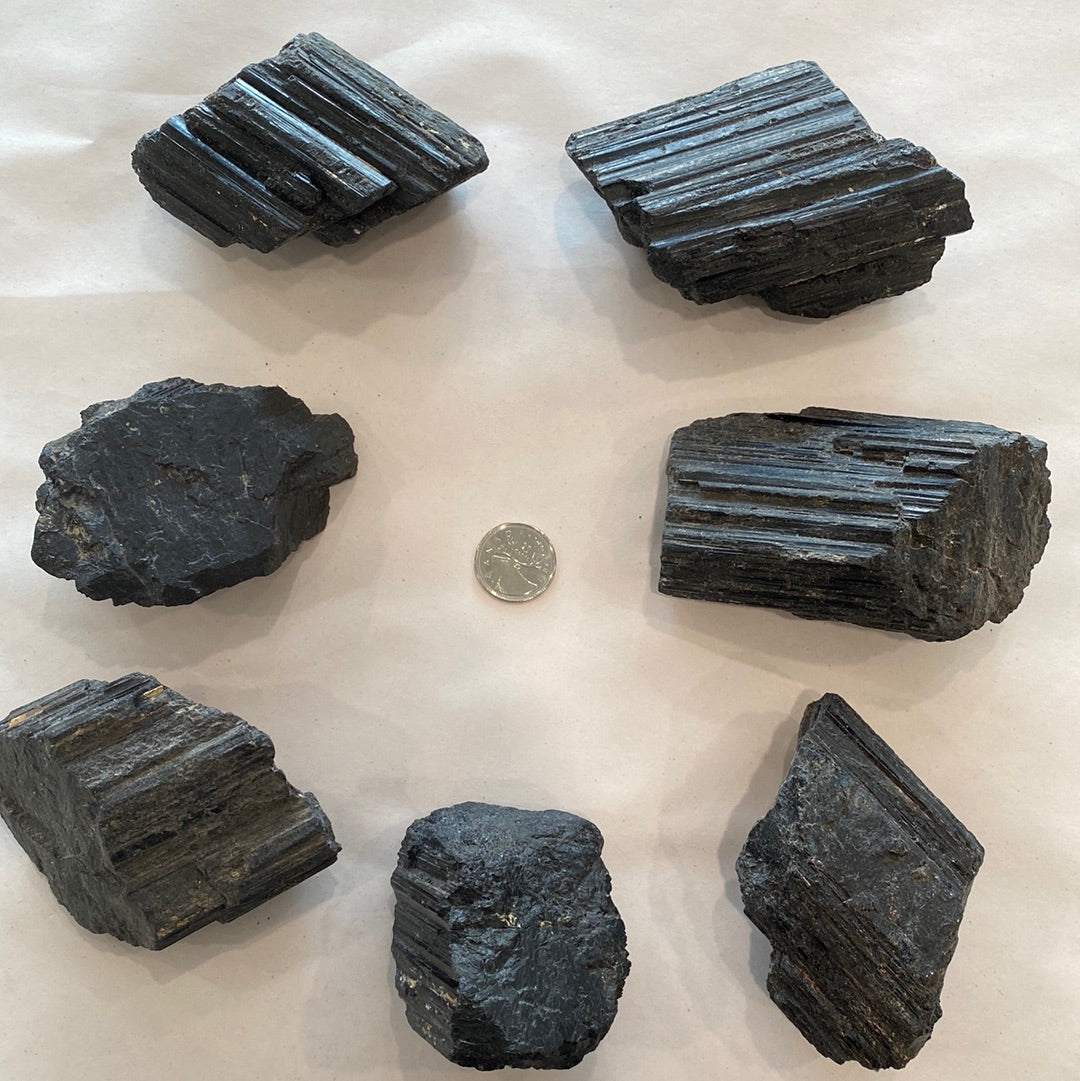 Black Tourmaline Rough Cut Small (300-500 g)