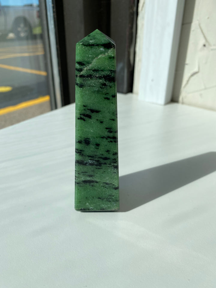 Zoisite with Ruby Obelisks