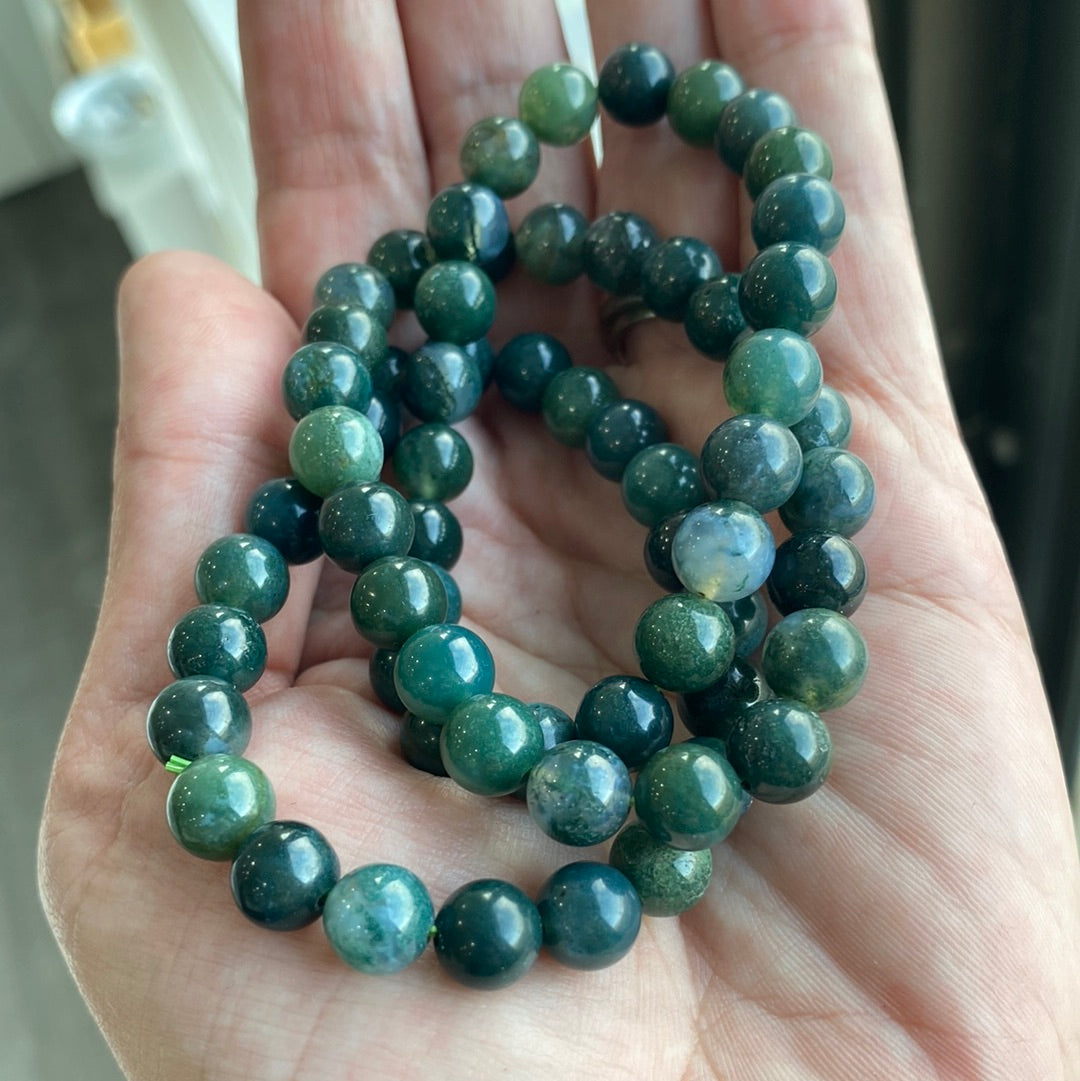 Moss Agate 8mm Bracelet