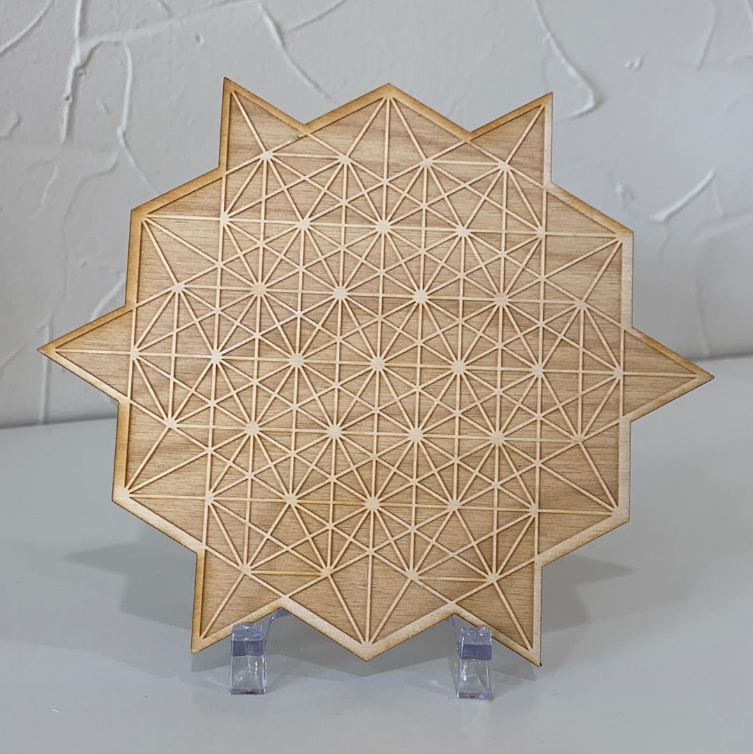 Tetrahedron Crystal Grid 6”